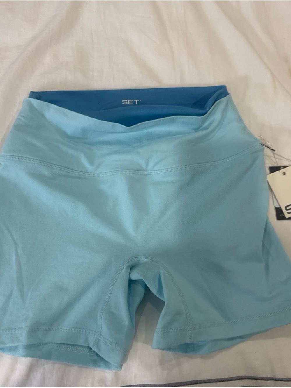 SET Active Light Blue High-Rise Athletic Shorts